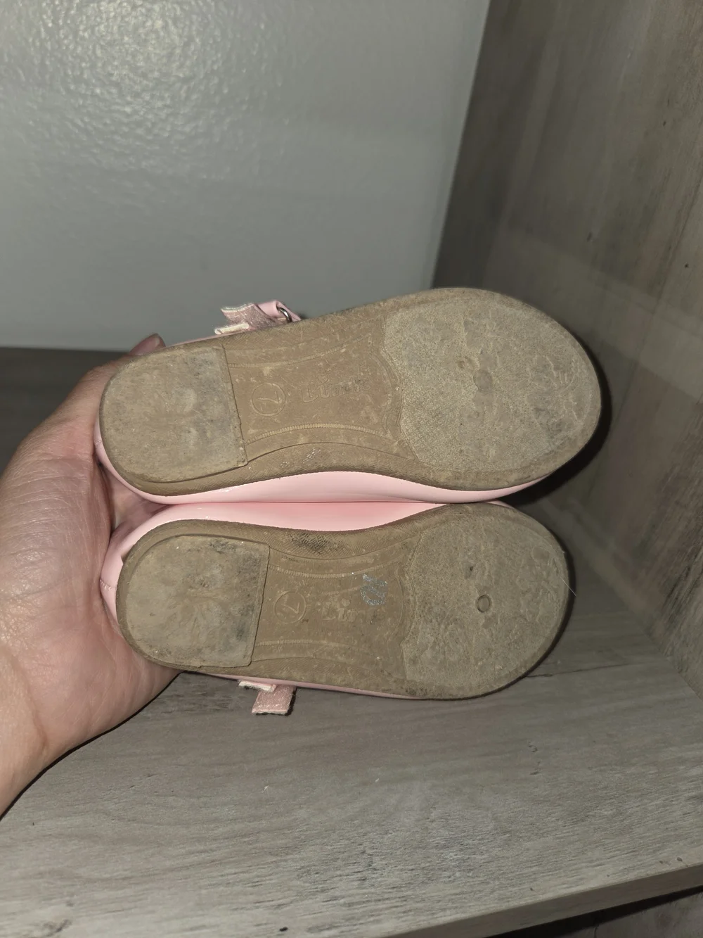 Link Pink Bow Rhinestone Strap Girls Dress Flats